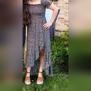 Mi Ami floral printing dress with elastic bodice